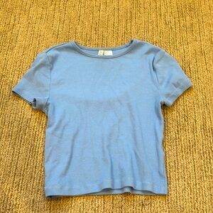 H&M Baby Blue Crop Tee